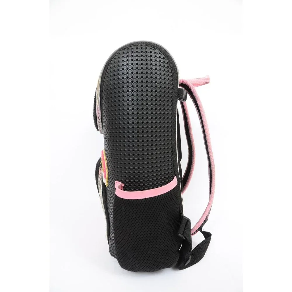 LIGHT + NINE Student Backpack, Rainbow Pink Daypack Carry-On Travel Luggage